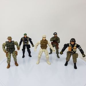 Army Military Men Posable Toy Figures Lot of 6